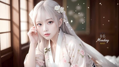 樱花白发少女