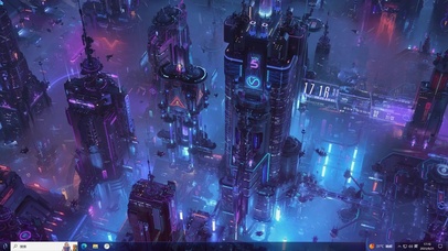 赛博雨夜城市—【主题桌面】