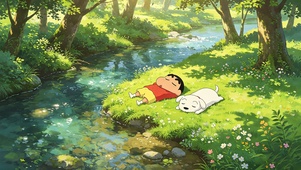 小河边睡觉小新