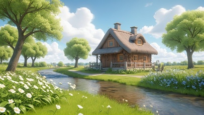 宁静的河边美景