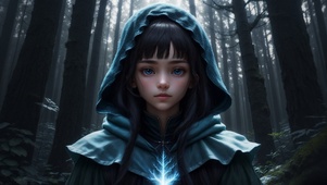 雨中神秘少女