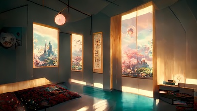 落日下的房间