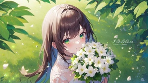 捧花少女