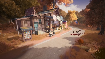 4K秋季村口小铺