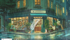 墨香漫雨-桌面主题