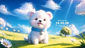 4k蓝天下狗狗