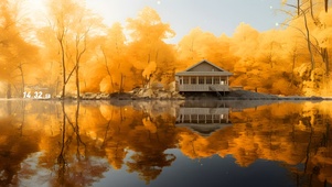 金秋森林小屋
