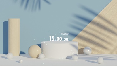 4K极简清新蓝白桌面