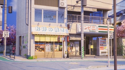 4K 唯美日式街道便利店