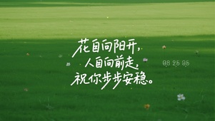 人自向前走，祝你步步安稳