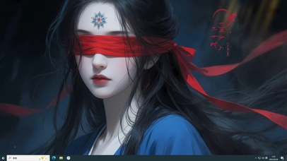 冷艳国风蒙眼少女