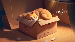纸箱里的小猫