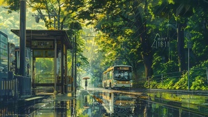雨天 车站