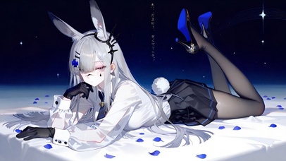 趴着的黑丝御姐少女-霜星