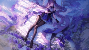 紫色黑丝少女