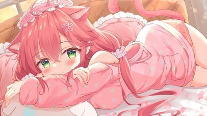 4K 粉色猫娘