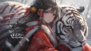 白虎守护女孩