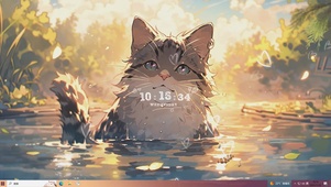 沐浴夕阳的猫