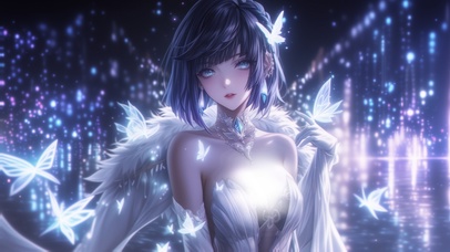 雪墨壁纸丨夜兰丨晚宴礼服丨