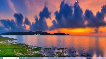 夕阳海岸主题壁纸