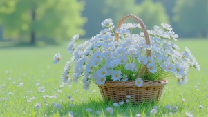 清新护眼一篮小白花