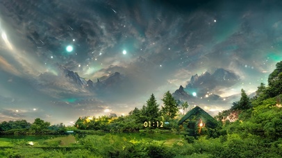 奇幻绿野湖边木屋