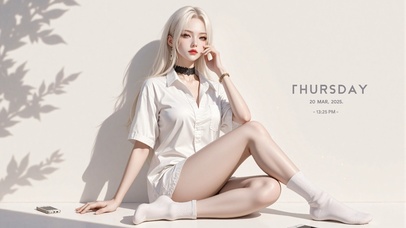 纯白气质长腿美女