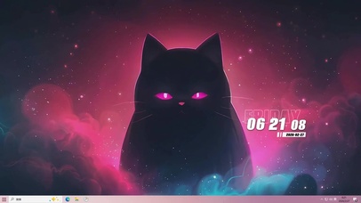 夜景猫咪桌面主题