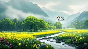 草原河流