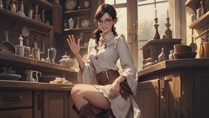 美女挥手打招呼
