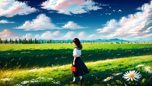 草原上的女孩