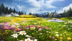 唯美鲜花草原