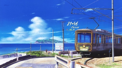 4K唯美夏日海边电车