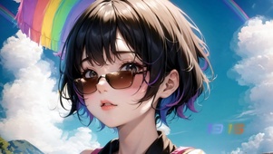 酷酷的墨镜美少女