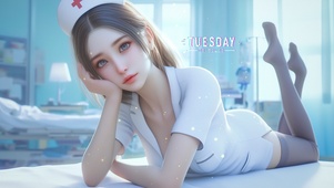 混血美女护士