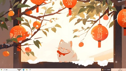 新年暴富发财文艺桌面主题