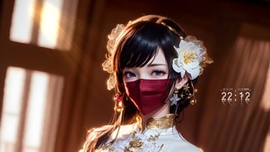 清纯 遮面古风少女