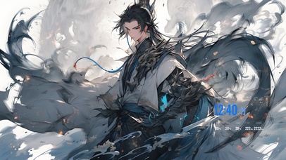 4K 水墨古风少年