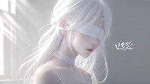 白色系蒙眼女孩
