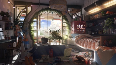 4K唯美治愈凌乱的卧室（早）