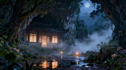 林隐山庐藤木寂，月悬空界悟尘心