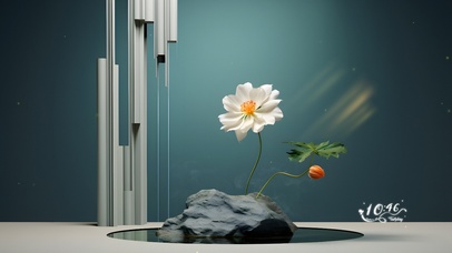 云雾阳光白色花儿