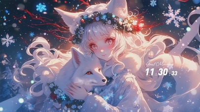 猫耳女孩与萌宠