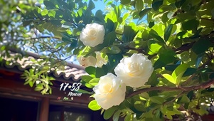 4K园林小白花