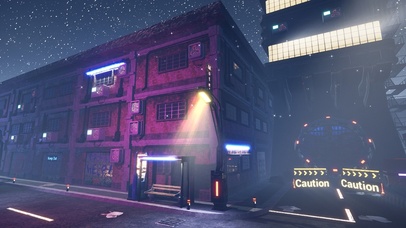 赛博朋克霓虹街道