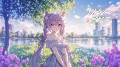 雪墨壁纸丨刻晴丨春日一游丨