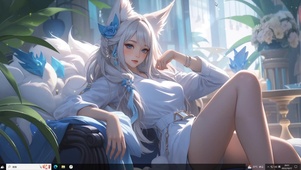 白毛狐耳长腿少女