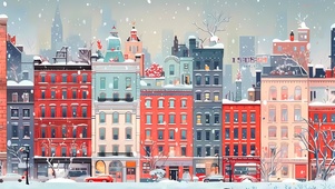 街道雪景