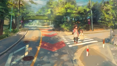 唯美治愈秋天街道