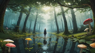 粒子飞舞魔幻森林-宁静